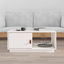 Berkfield Coffee Table White 80x50x35.5 cm Solid Wood Pine