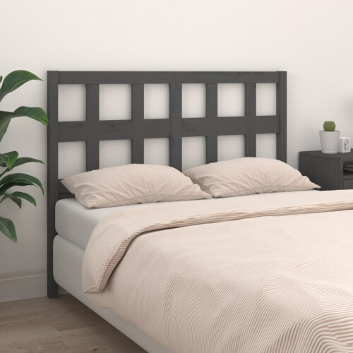 Berkfield Bed Headboard Grey 185.5x4x100 cm Solid Wood Pine