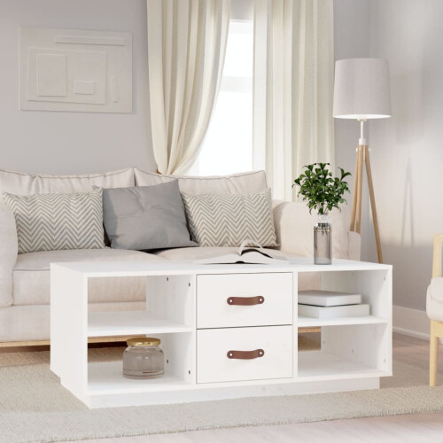 Berkfield Coffee Table White 100x50x41 cm Solid Wood Pine