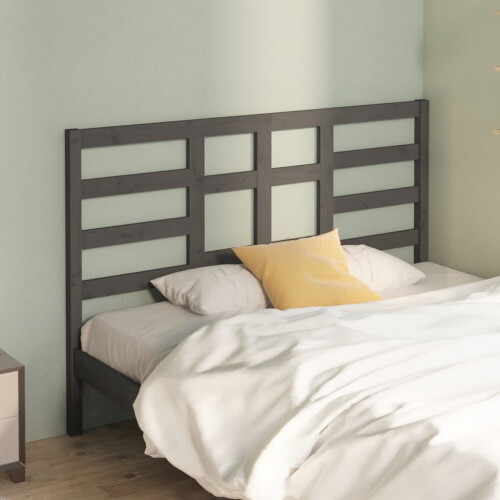 Berkfield Bed Headboard Grey 156x4x104 cm Solid Wood Pine