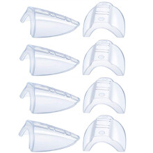 4 Pairs Clear Flexible Safety Glasses Side Shields Easy SnapOn Wind Dust Protection for Small to Medium Eyeglasses