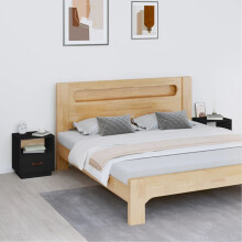 Berkfield Bedside Cabinets 2 pcs Black 40x34x45 cm Solid Wood Pine