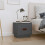 Berkfield Bedside Cabinet Grey 40x34x35 cm Solid Wood Pine 1