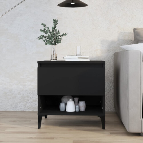 Berkfield Side Table Black 50x46x50 cm Engineered Wood