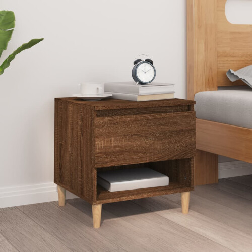 Berkfield Bedside Table Brown Oak 50x46x50 Engineered Wood