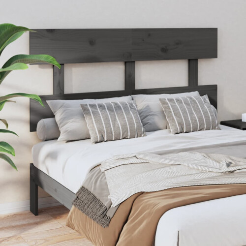 Berkfield Bed Headboard Grey 138x3x81 cm Solid Wood Pine