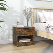 Berkfield Bedside Cabinet Smoked Oak Engineered Wood