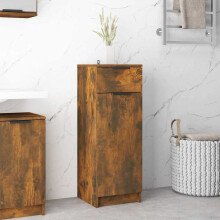 Berkfield Bathroom Cabinet Smoked Oak 32x34x90 cm Engineered Wood