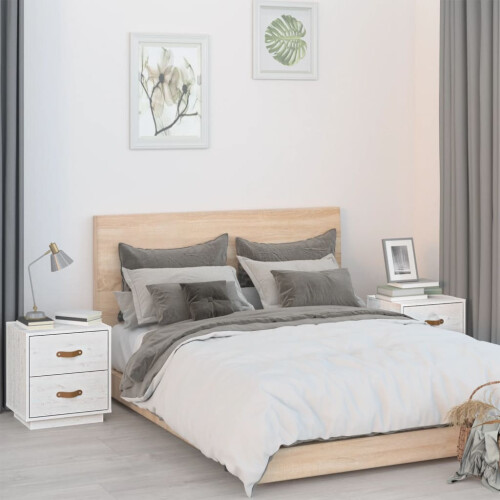 Berkfield Bedside Cabinets 2 pcs White 40x34x45 cm Solid Wood Pine