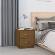 Berkfield Bedside Cabinet Honey Brown 40x34x45 cm Solid Wood Pine