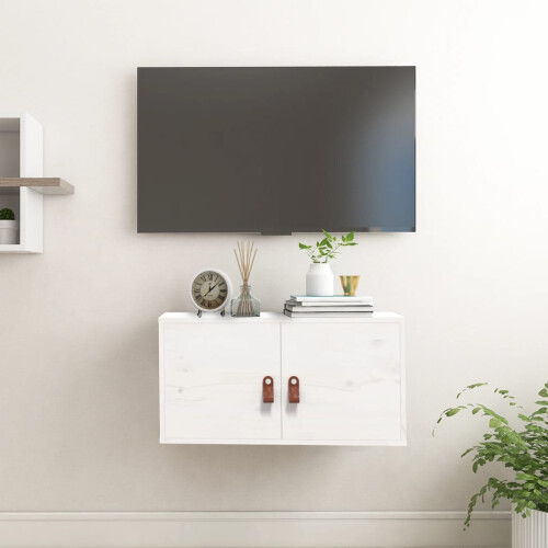 Berkfield Wall Cabinet White 60x30x30 cm Solid Wood Pine