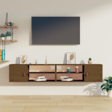 Berkfield Wall Cabinets 2 pcs Honey Brown 80x30x30 cm Solid Wood Pine