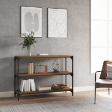 Berkfield Book Cabinet Smoked Oak 100x33x70.5 cm Engineered Wood and Steel