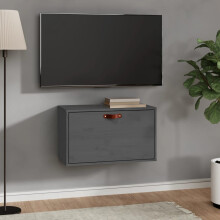 Berkfield Wall Cabinet Grey 60x30x35 cm Solid Wood Pine