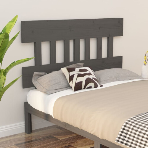 Berkfield Bed Headboard Grey 143.5x3x81 cm Solid Wood Pine