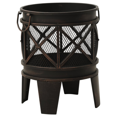 Berkfield Rustic Fire Pit with Poker Œ¶42x54 cm Steel 1