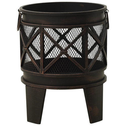 Berkfield Rustic Fire Pit with Poker Œ¶42x54 cm Steel 2