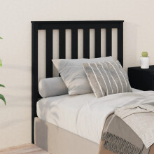 Berkfield Bed Headboard Black 96x6x101 cm Solid Wood Pine