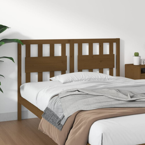 Berkfield Bed Headboard Honey Brown 125.5x4x100 cm Solid Wood Pine