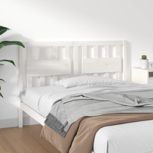 Berkfield Bed Headboard White 145.5x4x100 cm Solid Wood Pine