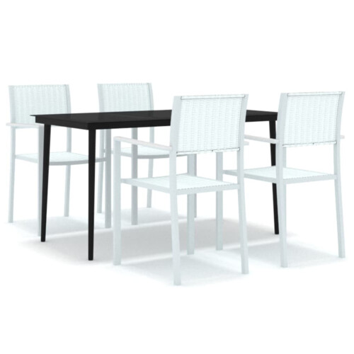 Berkfield 5 Piece Garden Dining Set White 1