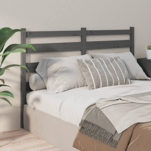 Berkfield Bed Headboard Grey 146x4x100 cm Solid Wood Pine