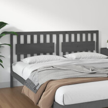 Berkfield Bed Headboard Grey 185.5x4x100 cm Solid Wood Pine