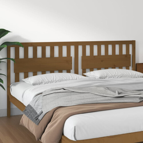 Berkfield Bed Headboard Honey Brown 205.5x4x100 cm Solid Wood Pine