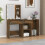 Berkfield LED Dressing Table with Cabinet Smoked Oak Engineered Wood 3