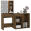 Berkfield LED Dressing Table with Cabinet Smoked Oak Engineered Wood 5