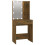 Berkfield LED Dressing Table with Cabinet Smoked Oak Engineered Wood 8