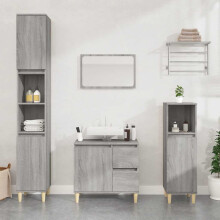 Berkfield Bathroom Cabinet Grey Sonoma 65x33x60 cm Engineered Wood