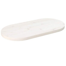 Berkfield Table Top White 70x35x2.5 cm Solid Wood Pine Oval