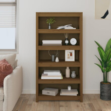 Berkfield Book Cabinet Honey Brown 80x35x154 cm Solid Wood Pine