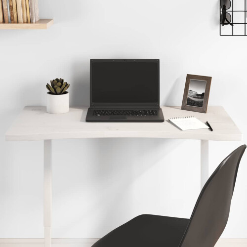 Berkfield Desk Top White 80x40x2.5 cm Solid Wood Pine