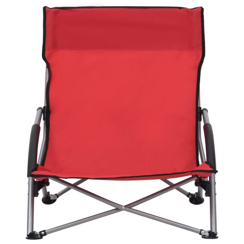 Berkfield Folding Beach Chairs 2 pcs Red Fabric 2