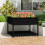 Berkfield Planter with Shelf Black 111.5x111.5x81 cm Solid Wood Pine 1