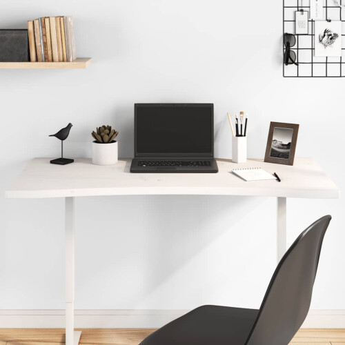 Berkfield Desk Top White 110x55x2.5 cm Solid Wood Pine
