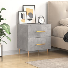 Berkfield Bedside Cabinet Concrete Grey 40x35x47.5 cm Engineered Wood