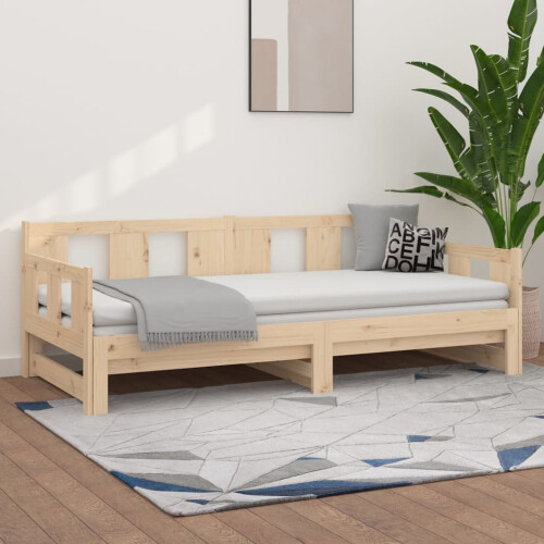 Berkfield Pull-out Day Bed without Mattress Solid Wood Pine 2x(90x190) cm