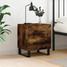 Berkfield Bedside Cabinet Smoked Oak 40x35x47.5 cm Engineered Wood