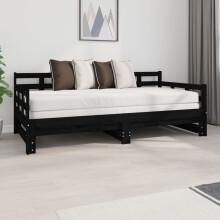 Berkfield Pull-out Day Bed without Mattress Black 2x(90x190) cm
