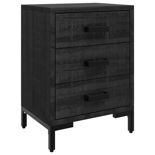 Berkfield Bedside Cabinets 2 pcs Black 40x30x55 cm Solid Wood Pine 2