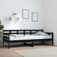 Berkfield Day Bed without Mattress Black Solid Wood Pine 80x200 cm