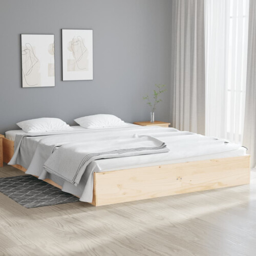 Berkfield Bed Frame without Mattress Solid Wood 135x190 cm Double Double