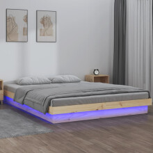 Berkfield LED Bed Frame without Mattress Small Double Solid Wood