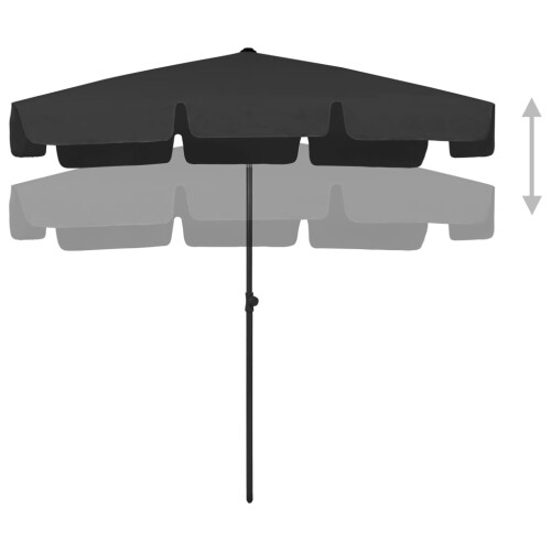 Berkfield Beach Parasol Black 200x125 cm 2