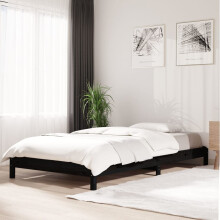Berkfield Stack Bed without Mattress Black 75x190 cm Small Single Solid Wood Pine