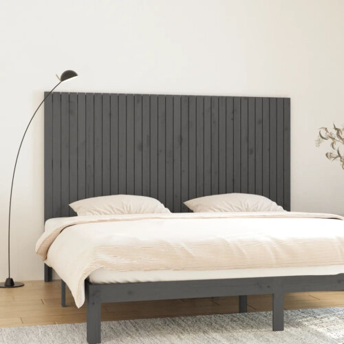 Berkfield Wall Headboard Grey 204x3x110 cm Solid Wood Pine