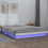 Berkfield LED Bed Frame without Mattress White Double Solid Wood 1